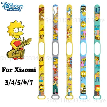 Disney Simpsonid Lisa Simpson Rihma Xiaomi 7/6/5/4/3/NFC Watch Band Cartoon Armas Trükitud Pehme Silikoon Käevõru Käepael