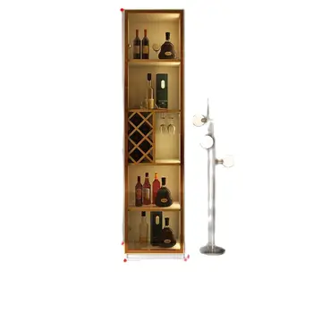 Kaasaegne minimalistlik kerge luksus leibkonna ühe ukse, lambi klaasist kapp valge multifunktsionaalne väike vein rack