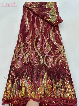 Elegantne Mood Prantsuse Silma Tikand, Litrid Kangas-Aafrika Nigeeria Pits Kangas Pulm Kleit