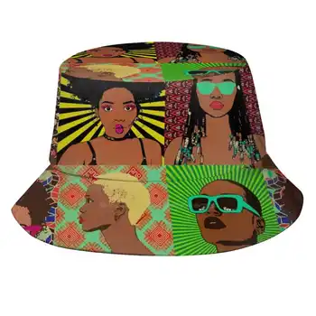 Bgm Kollaaž Mustri Disain Trükitud Reisi Kopp Mütsid On Juuste Loomulik Must Tüdruk Magic Kollaaž Naised Naine Värv Inimesed Päikeseprillid