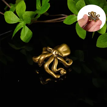 Väike Kaheksajalg Kuju Metall, Messing Tee Pet Tabel Ornament Õnnelik Kodu Kaunistused