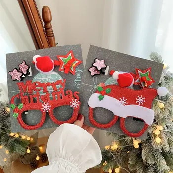 Fashion Christmas Määra Uus Kingitus Headdress Klaasid Raami Komplekt Käevõru Klambri Külge Pea Pandla Sarv Jõulu-Box
