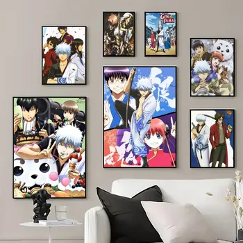 Anime Gin Tama Plakat Pildid Seina Pilte Elutuba Kodu Kaunistamiseks