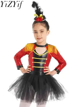 Lapsed Tüdrukud Tsirkus Ringmaster Kostüüm Halloween Cosplay Kleit Pikk Varrukas Lõvi Taltsutaja Teemastatud Pool Karnevali Kostüüm Kleit Üles Riided