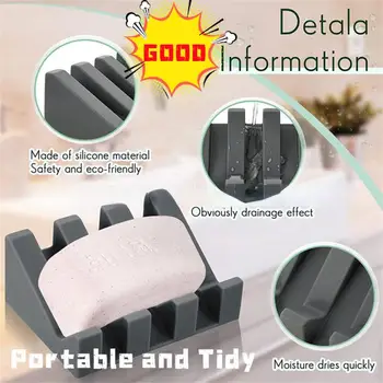Silikoon Seife Päitsed Äravool Seep Pad Leibkonna Vannituba Tragbare Schwamm Tablett Countertop Seep Omanik Non-slip Soap Box
