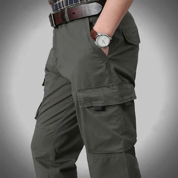 Meeste Cargo Püksid Elastne Mitu Tasku Sõjalise Mees Väljas Joggers Kottis Teksariidest Pikad Püksid Mood Harajuku Püksid