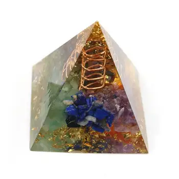 Püramiid Seitse Tšakrad Looduslikust Kivist Orgonite Energia-Kristallid EMF Kaitse Original Home Office Decor Vaik Reiki Kingitus