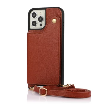 Peegel Crossbody Rahakott Case for IPhone 13 12 Mini 14 11 Pro XS Max XR X 7 8 Plus kaelapaela kinnitamine Kett, Rihm, Juhe, Krediitkaardi Omanik