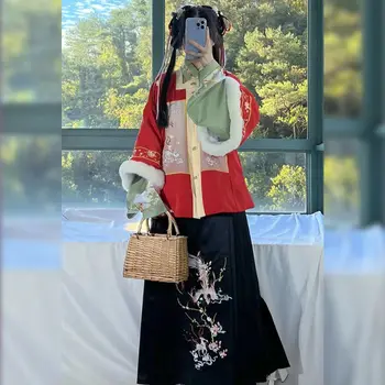 Tiki Vana Printsess Riided Sügisel Talvel Soe Hobuse Nägu Kostüüm Seelik Uus Hanfu Ülikond Naiste Hiina Stiilis Ühtne