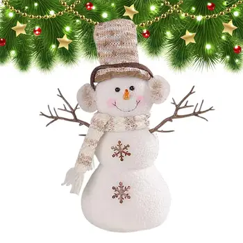Täidisega Santa Snowman Winter Animeeritud Täidisega Lumememm Müts Ja Sall Talve Teema Decor Restoran Pargid Kodusostmine