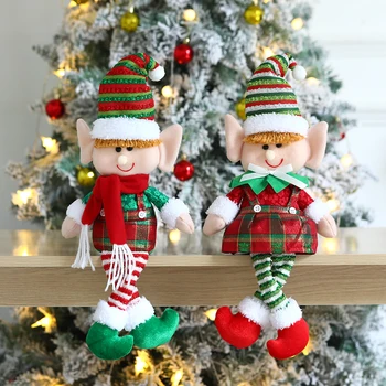 1/2tk Jõulud Palus Jalg Elf Doll Kaunistused Poisid Tüdrukud Xmas Elf Mänguasja Nukk Uus Aasta Kodu Decor Navidad Noel Xmas Tree Kaunistused