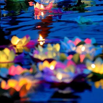 120pcs Värvikas Muutmine LED Lotus Lamp Ujuvad Vees, kes Soovivad Laterna Kunstlik Lill, Küünal Põleb Tasuta Kohaletoimetamine ZA3791