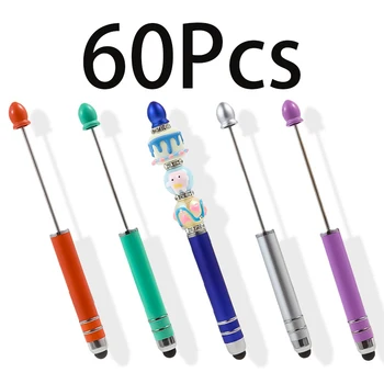 60Pcs Puutetundlik Beaded Pen DIY Armas Beadable Palli Stylus Pen Pliiatsid Mobiil IPad Touch Pliiatsid Äri Office Kingitus Pen