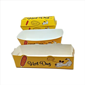 Kohandatud productCustomized Paber pakendikonteinerite Hot Dog Pakkimine Sahtel Buffee Toidu Box