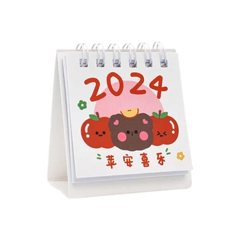 Väike Igapäevane Planeerimine Kuu Kalender, Mini 2024 Cute Cartoon Laua Kalender Kodus Kooli Asukoht Decor