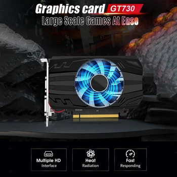 GT730 2GB GDDR5 videokaart, 128 Bit 700Mhz 40Nm VGA+DVI+Hdml-Ühilduv videokaart