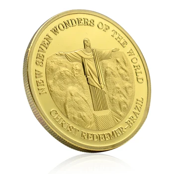2007 Uus 7 maailmaimet kuldmünt Kristuse Lunastaja - Brasiilia kullatud Medal Mälu Kingitused, Kaunistused