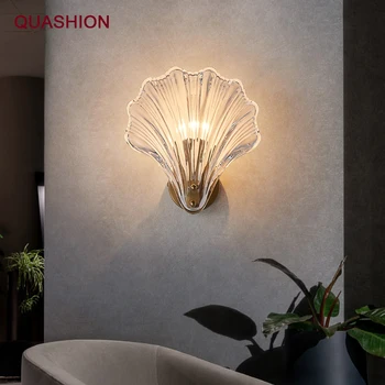 Kaasaegne shell seina lambid LED hotel Loominguline Kodus magamistuba sise-Klaas teenetemärgi valgus luxury Crystal öö lamp