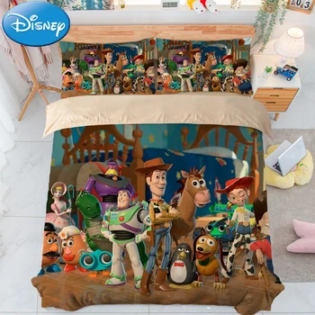 Disney Toy Story 4 King Size Voodipesu Komplekt Anime, Joonis Lotso Buzz Lightyear Woody Cosplay 3D Print Padjapüürid tekikott Komplekti