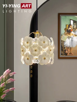 Kaasaegne Prantsuse Luksus Crystal Emailiga Ilus Lill Esipaneel Väikesed Rippuvad Restoran Light Flower Väike Ripats Kerge