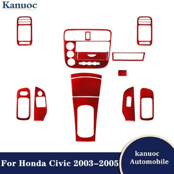 Süsinikkiust Punane Kleebised Auto Interjöör Dekoratiivsed Aksessuaarid Erinevate Osade Honda Civic 2003 2004 2005