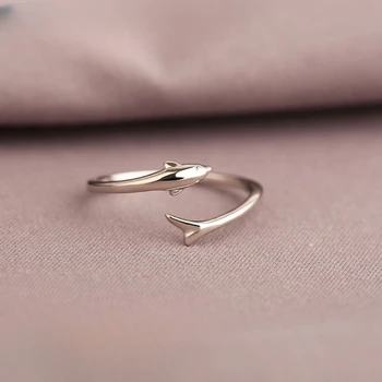 Dolphin Ringi Sterling Silver Lihtne Ringi Mood Isikupärastatud Niši Disain Ornament Naised